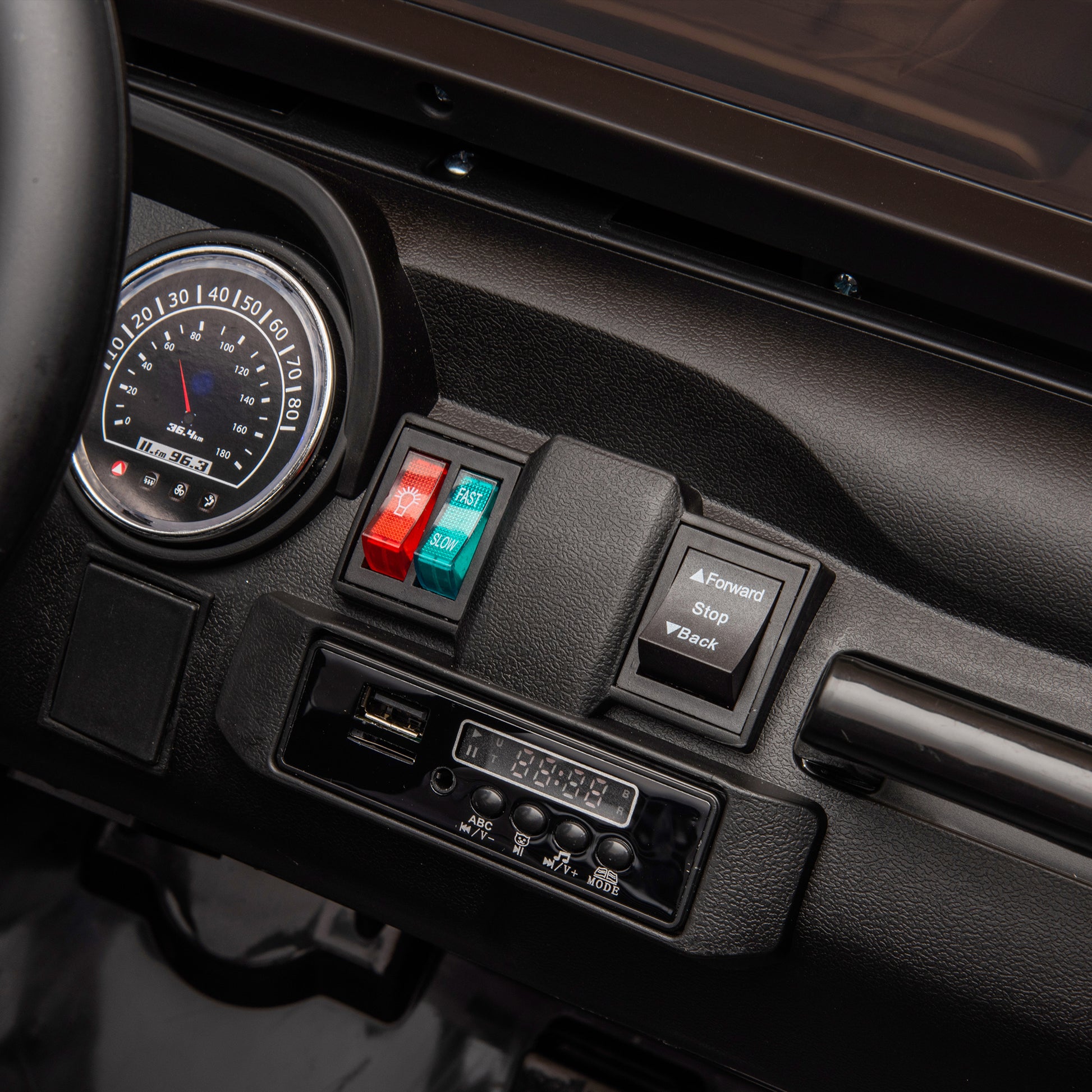 24V Two Seater Kids Ride On Truck Car W Parents Control,200W*2,Seat Width 20.28In,Four Wheel Suspension,Led Lights,Music,Mp3,Bluetooth,Two Independent Seat Belts,Suitable For Off Road For Kids Aged 3 Black 100 149 Lbs Polypropylene