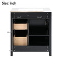 30 Inch Black Bathroom Vanity With Ceramic Sink And Large Storage Ideal Choice For Small Bathrooms Black Bathroom Solid Wood Mdf