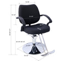 Hair Salon Chair Styling Heavy Duty Hydraulic Pump Barber Chair Beauty Shampoo Barbering Chair For Hair Stylist Women Man,With Barber Cape Black Black Pu