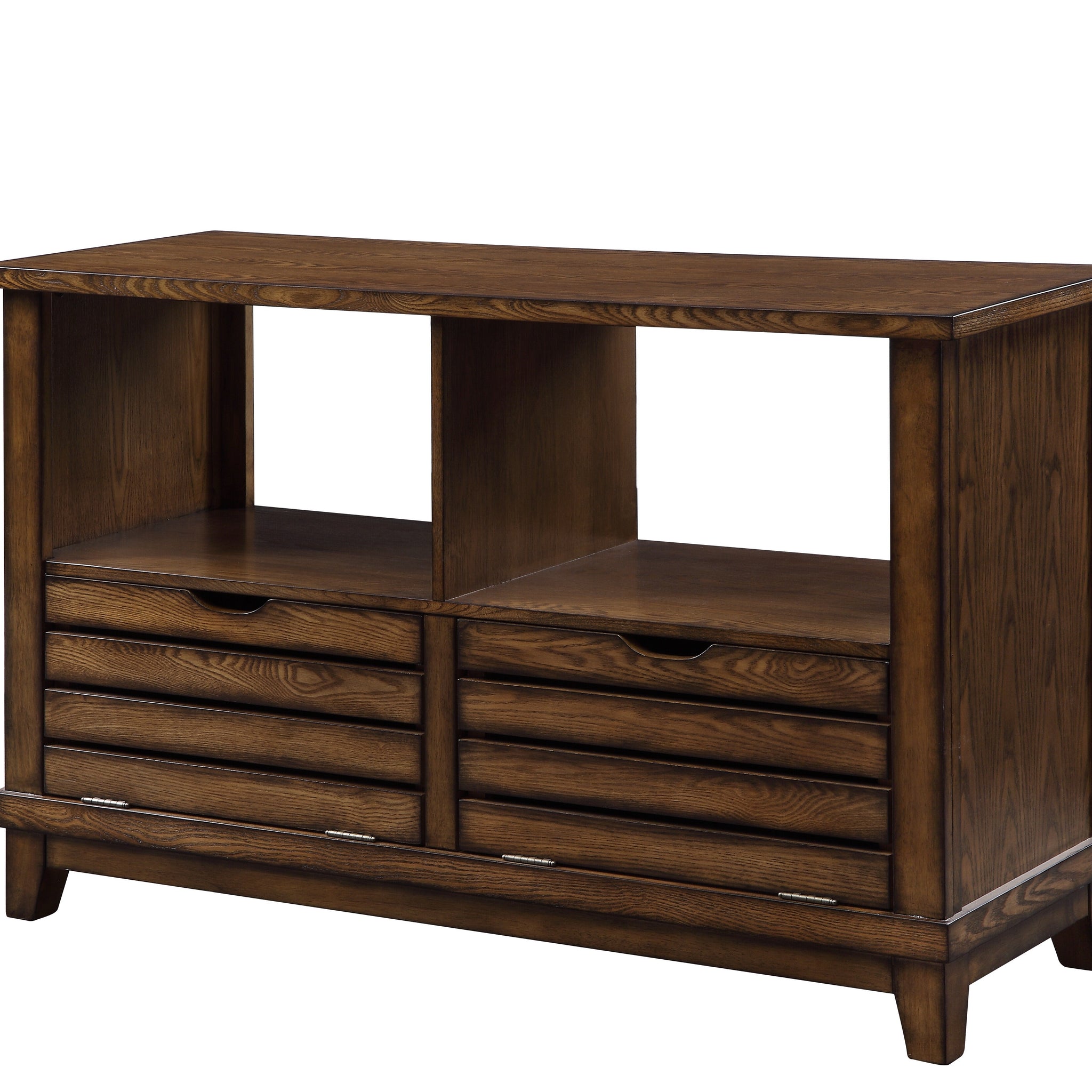 Oak Sofa Table With Tapered Legs Oak Primary Living Space Traditional Shelves Rectangular Solid Wood Mdf