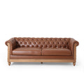 3 Seater Sofa Light Brown Pu 3 Seat