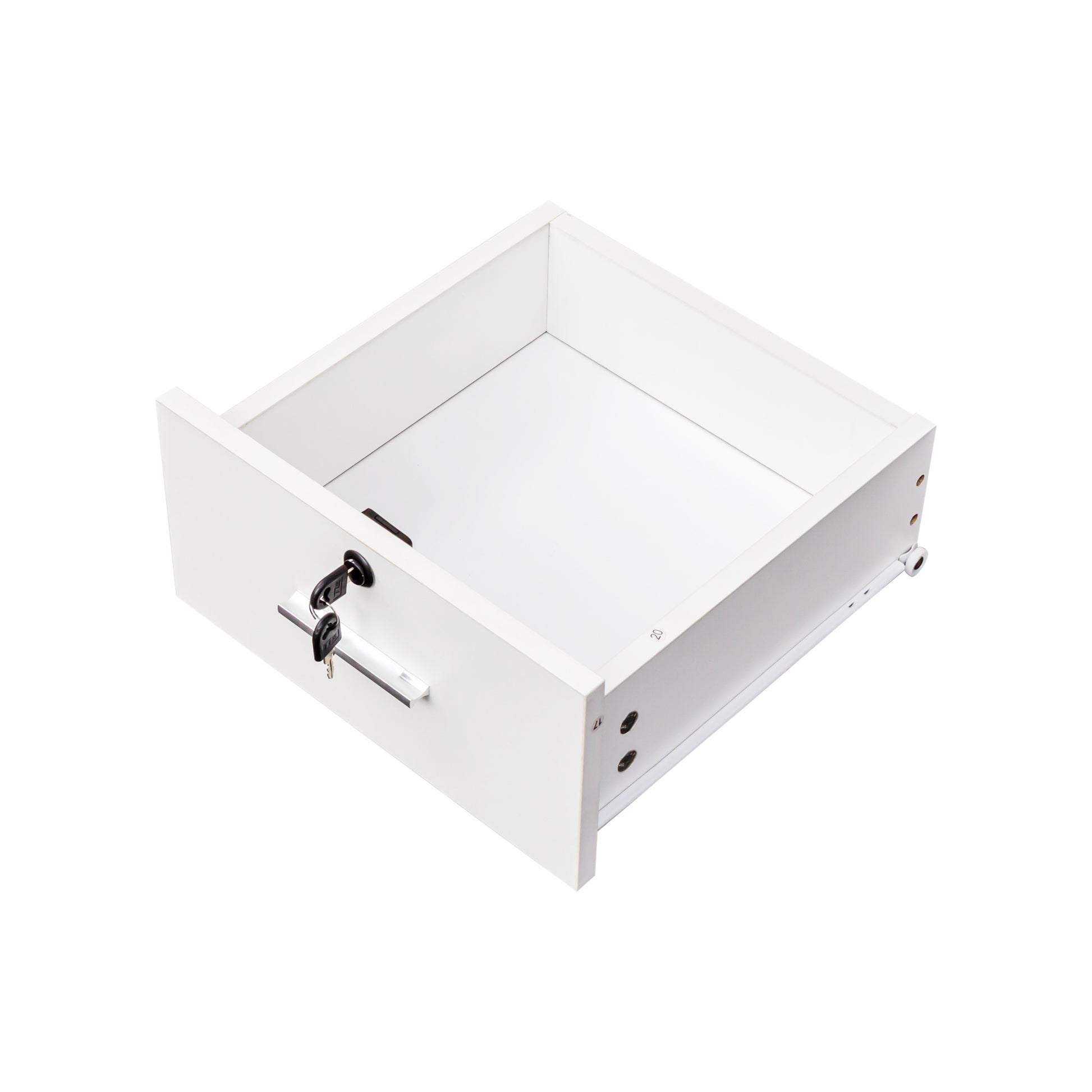 Locking Beauty Salon Storage Cabinet Hair Dryer Holder Stylist Equipment Drawer White Mdf