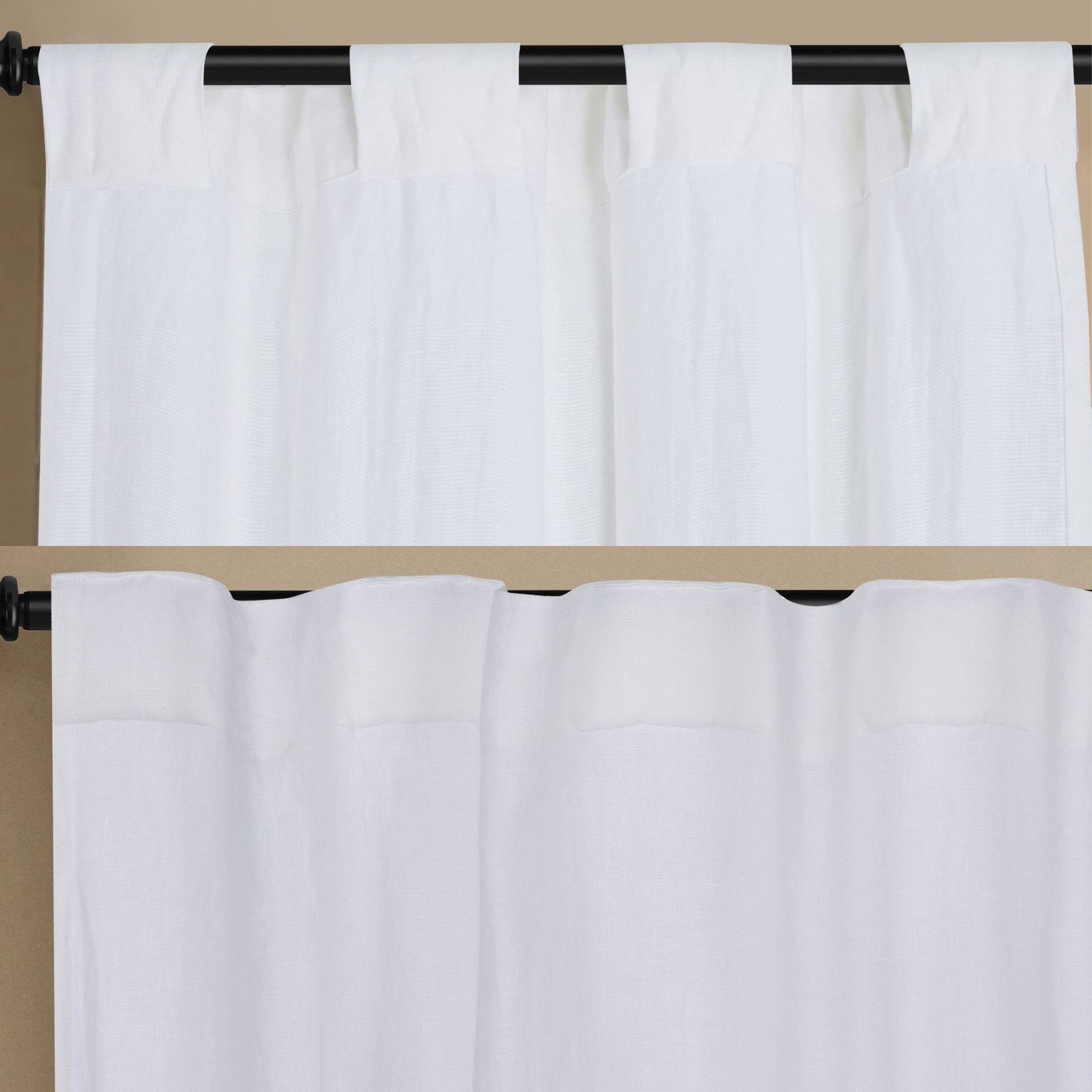 Newport Unlined Window Curtains For Bedroom, Linen Curtains For Living Room, 96 Inches Long Curtains For Living Room, Soft White Soft White Linen