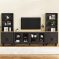 Farmhouse Tv Stand With Solid Wood Gourd Shaped Legs For Tvs Up To 70