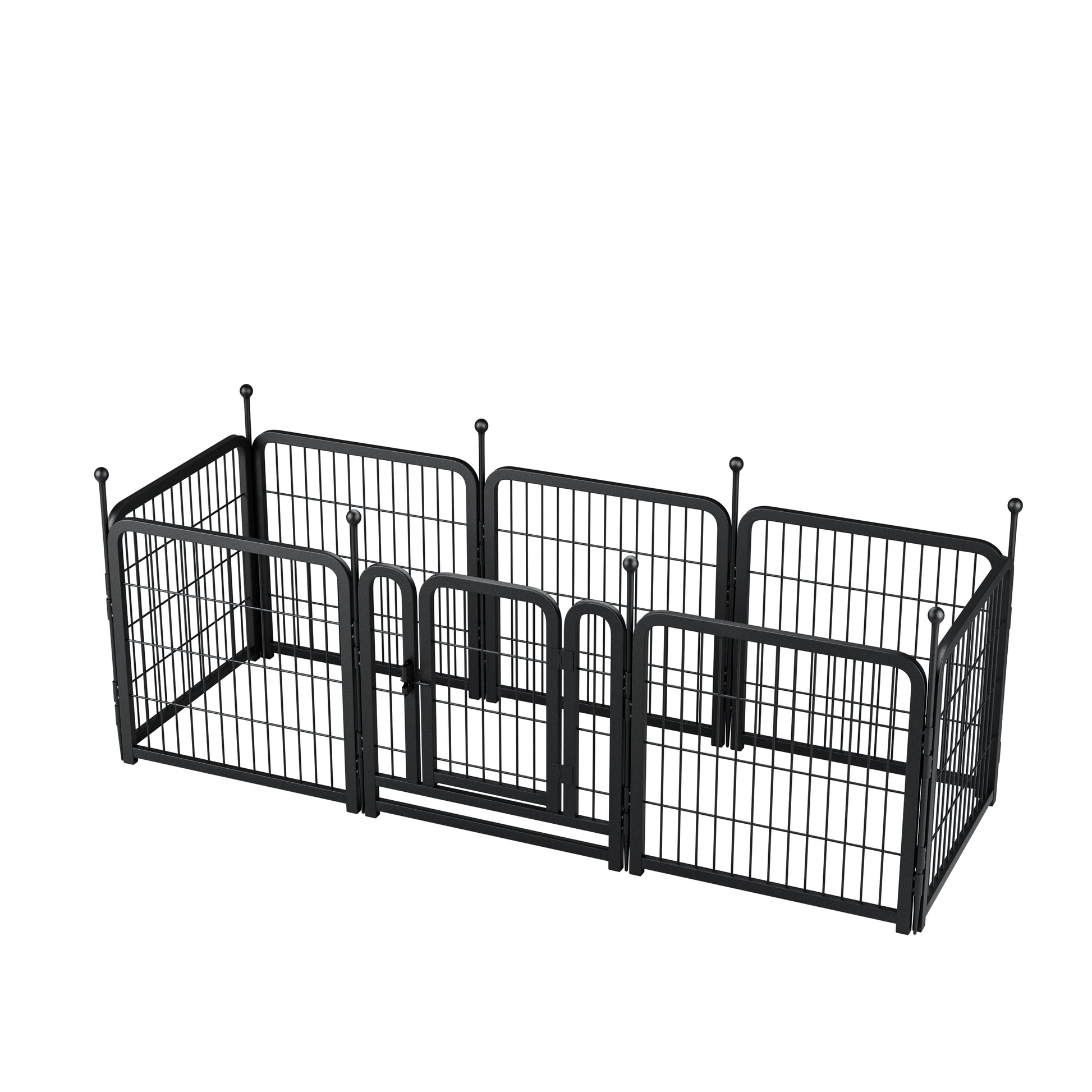 Dog Playpen 8 Panels 24" Height Heavy Duty Dog Fence Puppy Pen For Large Medium Small Dogs Indoor Outdoor Foldable Pet Exercise Pen Black Iron