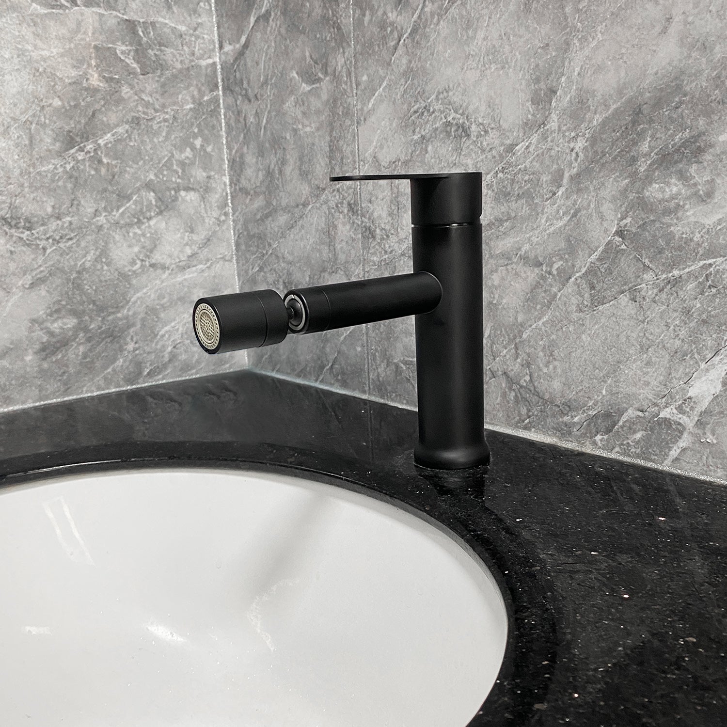 Bathroom Faucet,Single Handle Bathroom Vanity Sink Faucet Matte Black Stainless Steel