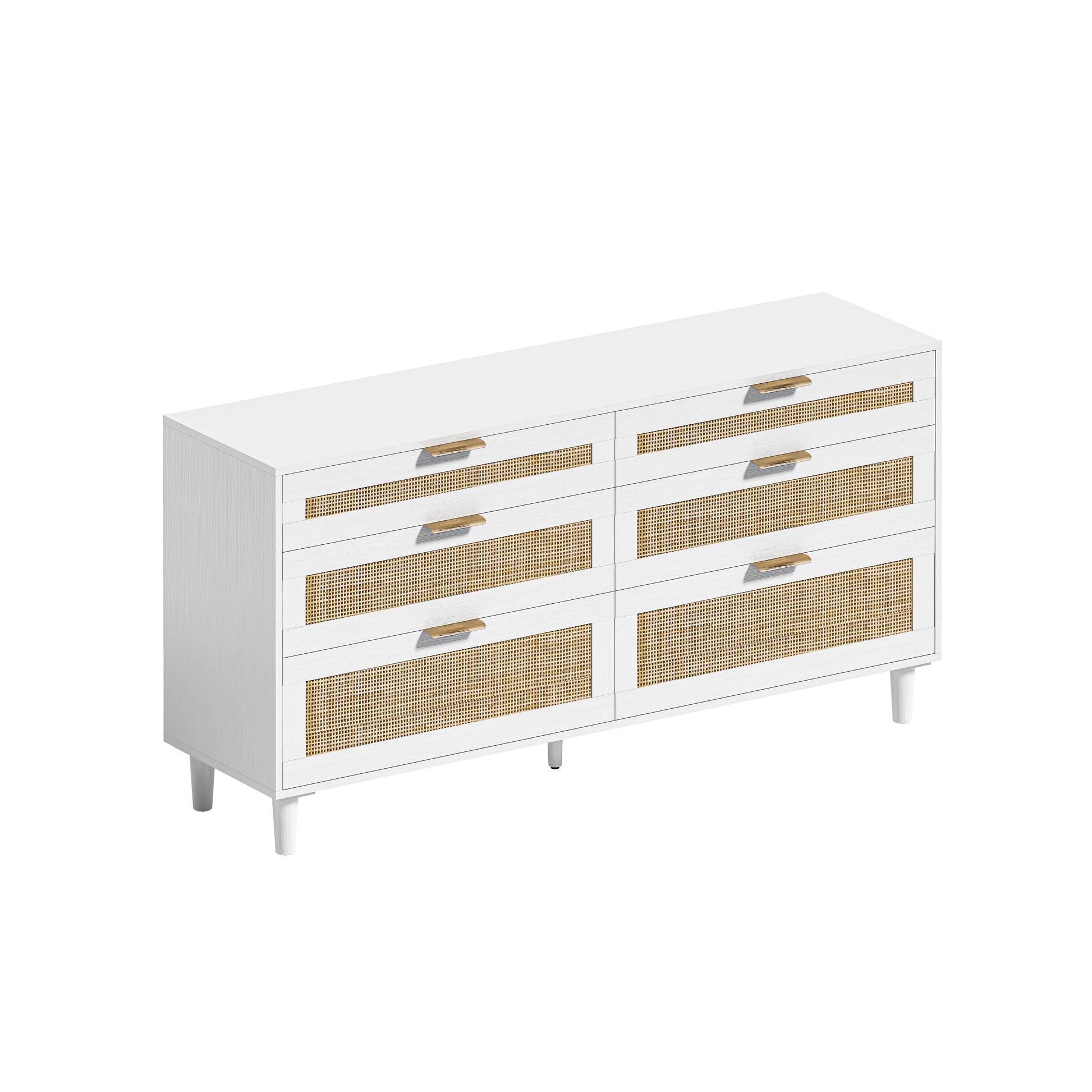 59" Rattan Dresser With Drawers, 6 Drawer Dresser For Bedroom, Clothes 59" Rattan Dresser With Drawers, 6 Drawer Dresser For Bedroom, Clothes