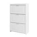 Shoe Storage Cabinet For Entryway With 3 Flip Drawers, Modern Shoe Organizer Cabinet, Free Standing Shoe Rack For Hallway, Living Room, White White Mdf