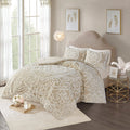 Tufted Cotton Chenille Medallion Comforter Set Taupe Full Queen Full Taupe Polyester