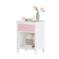 26.77''H Wooden Nightstand With One Drawer One Shelf For Kids, Adults, Pink Pink Mdf