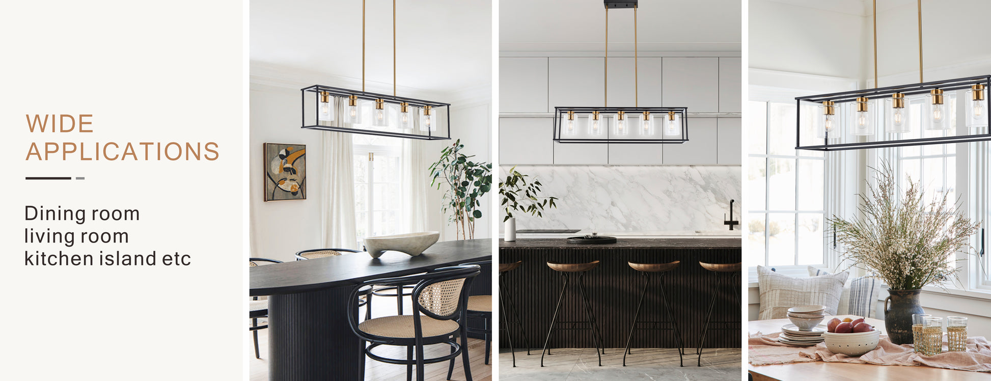 5 Lights Industrial Farmhouse Style Hanging Decorative Rectangle Pendant Lights, Black Antique Brass With Clear Glass Shade, Dining Room Kitchen Island Chandelier Antique Brass,Matte Black Ceiling