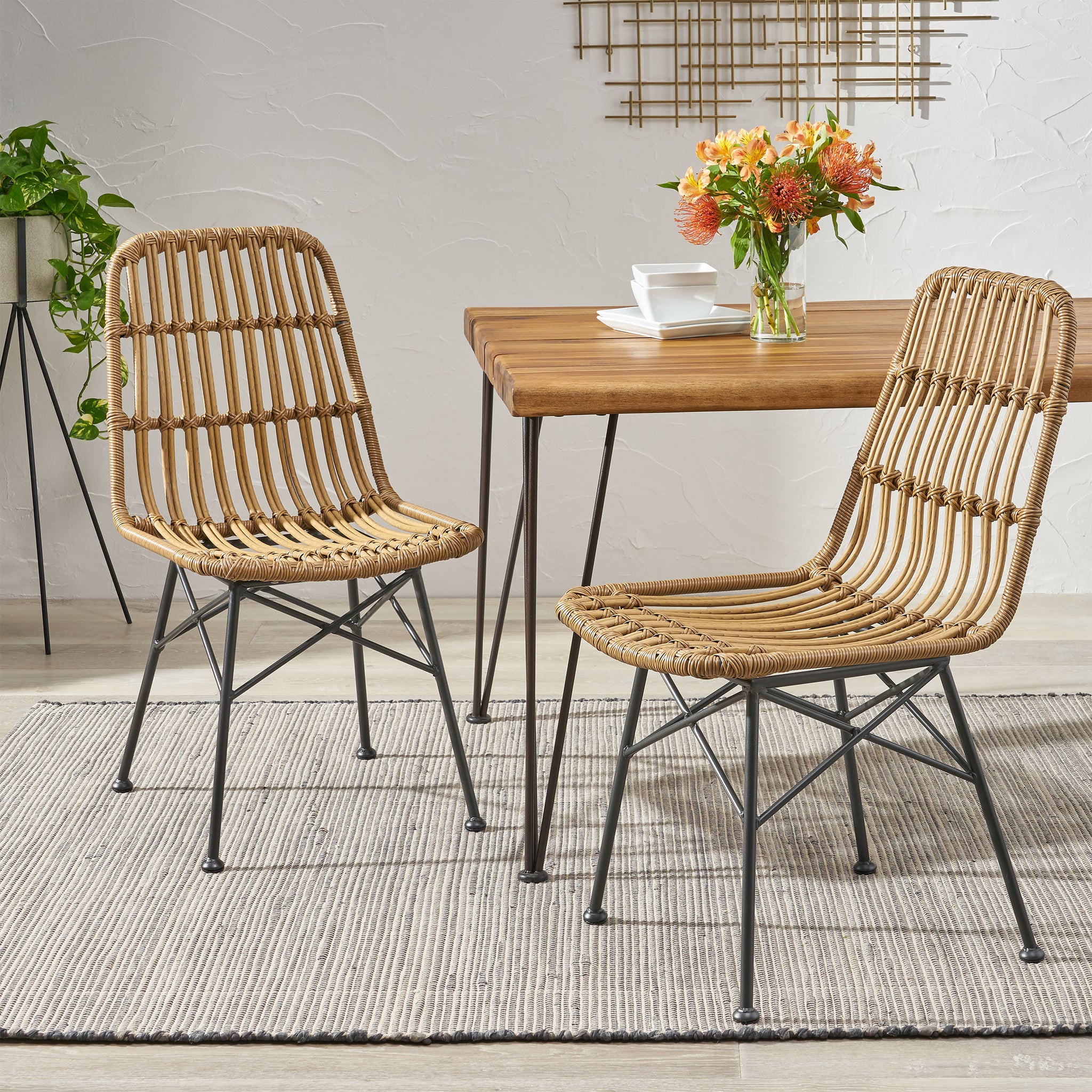 Sawtelle Chair Light Brown Rattan