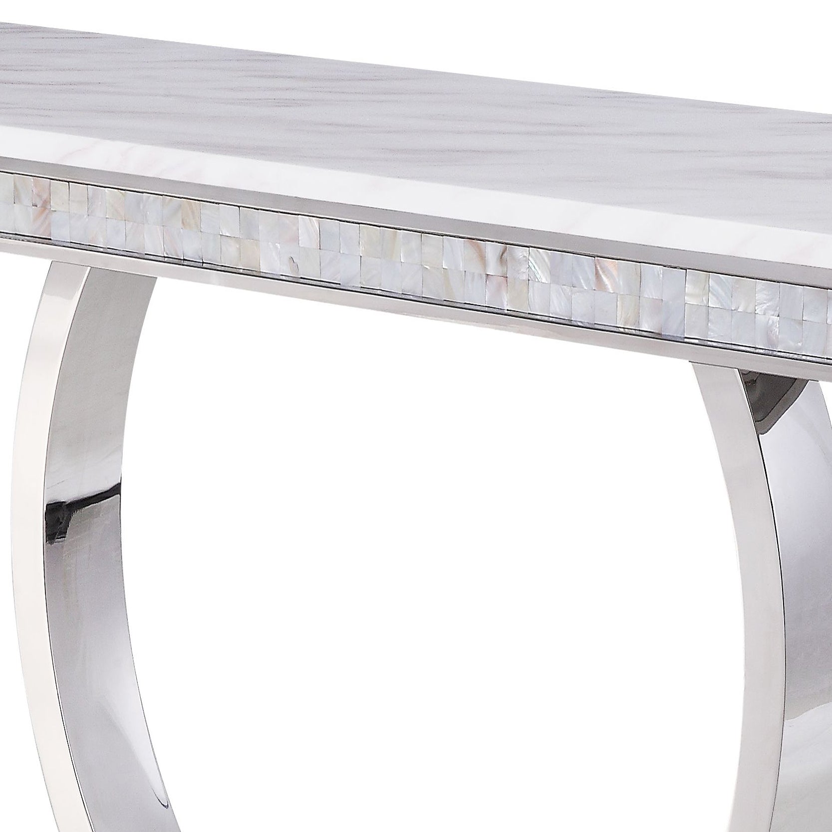 White And Silver Sofa Table White Silver Contemporary Square Artificial Marble