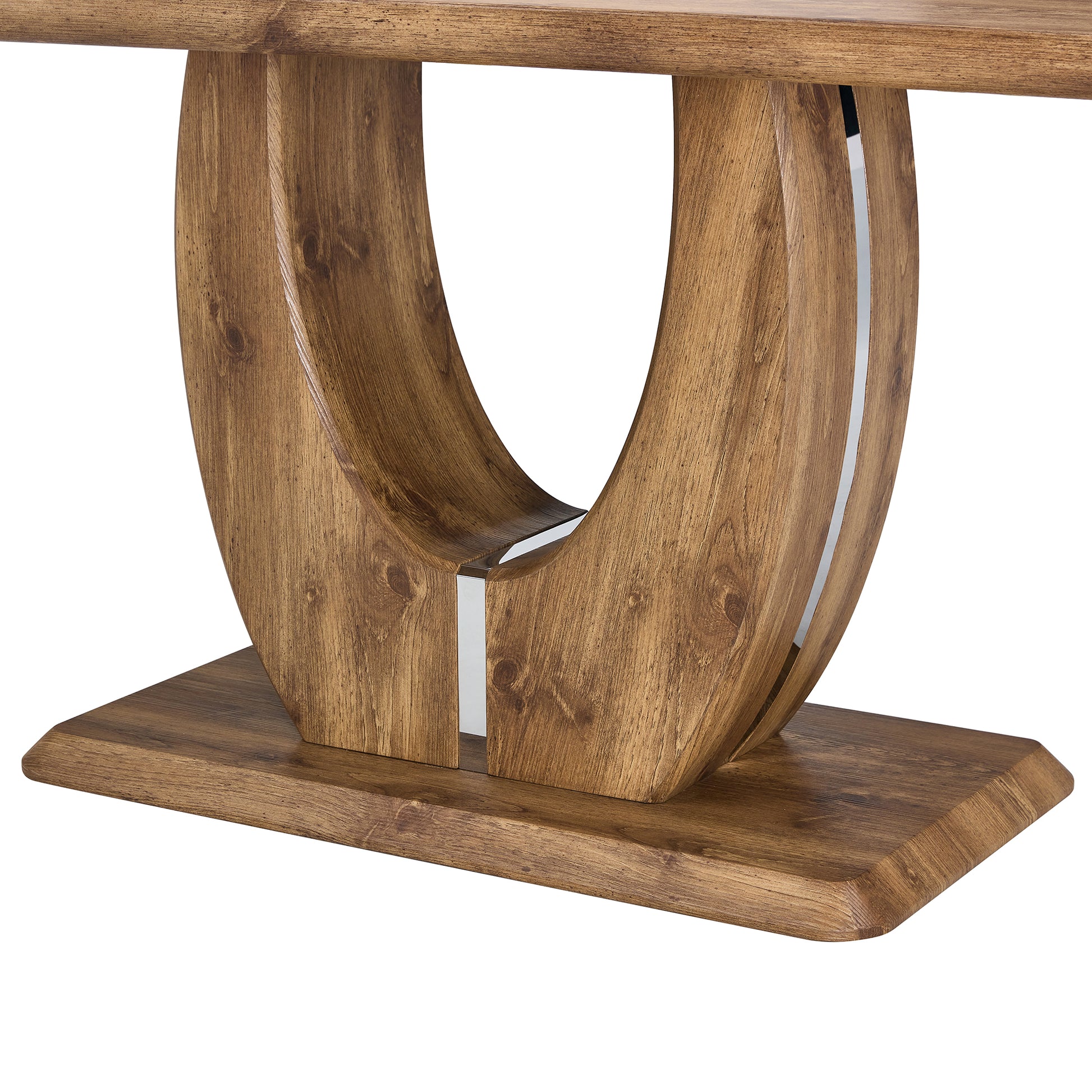 Table And Chair Set.Mdf Rectangular Dining Table, 6 Modern Medieval Style Restaurant Cushioned Side Chairs With With Soft Cushions And Black Metal Legs.Suitable For Restaurants, Living Rooms, Kitchen. Brown Seats 6 Mdf Metal