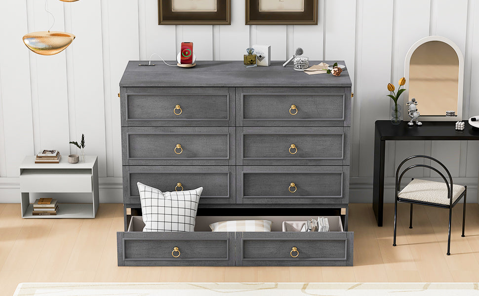 Full Size Murphy Bed With Large Drawers,Gray Full Gray Plywood