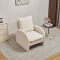 Modern Sherpa Upholstered Accent Chair, Comfortable Living Room Armchair, Lounge Chair For Bedroom, And Office Stylish And Ergonomic Design Beige Foam Sherpa
