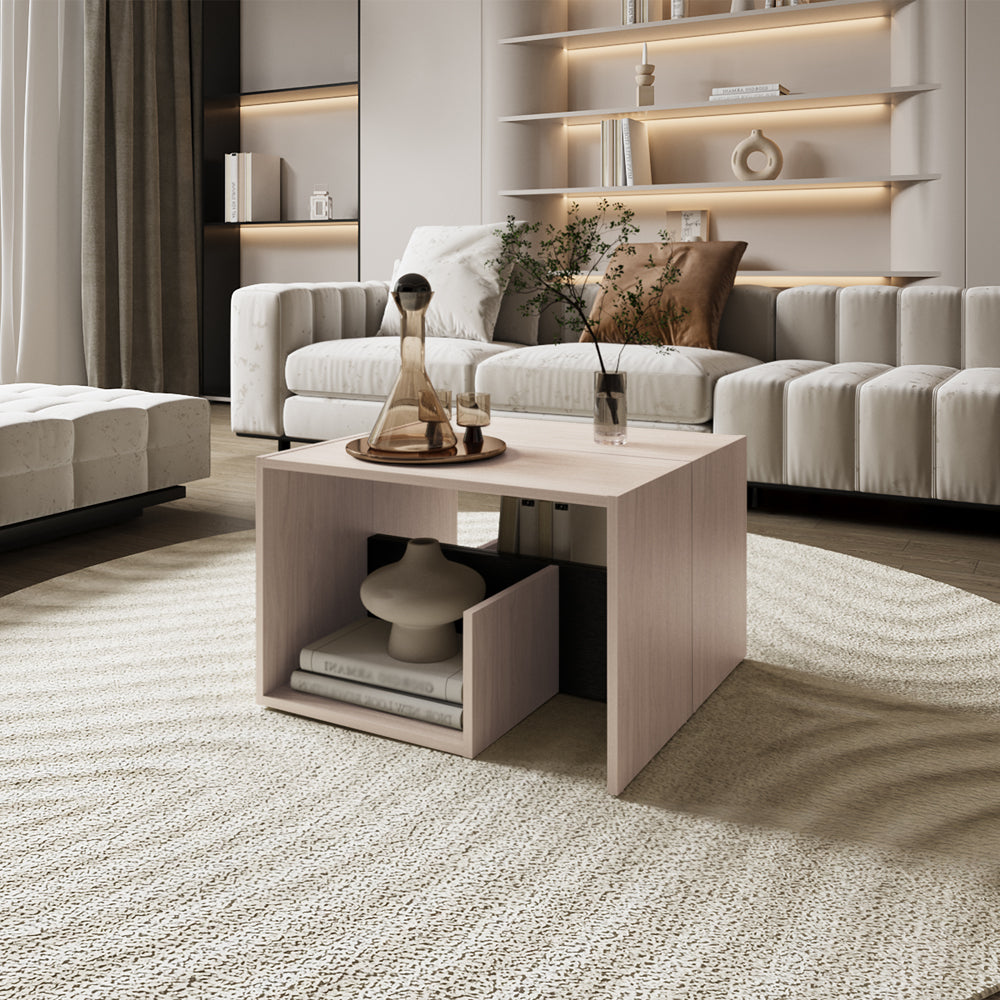 Side Table Sallis, Living Room, Pearl Black Multi Particle Board Engineered Wood