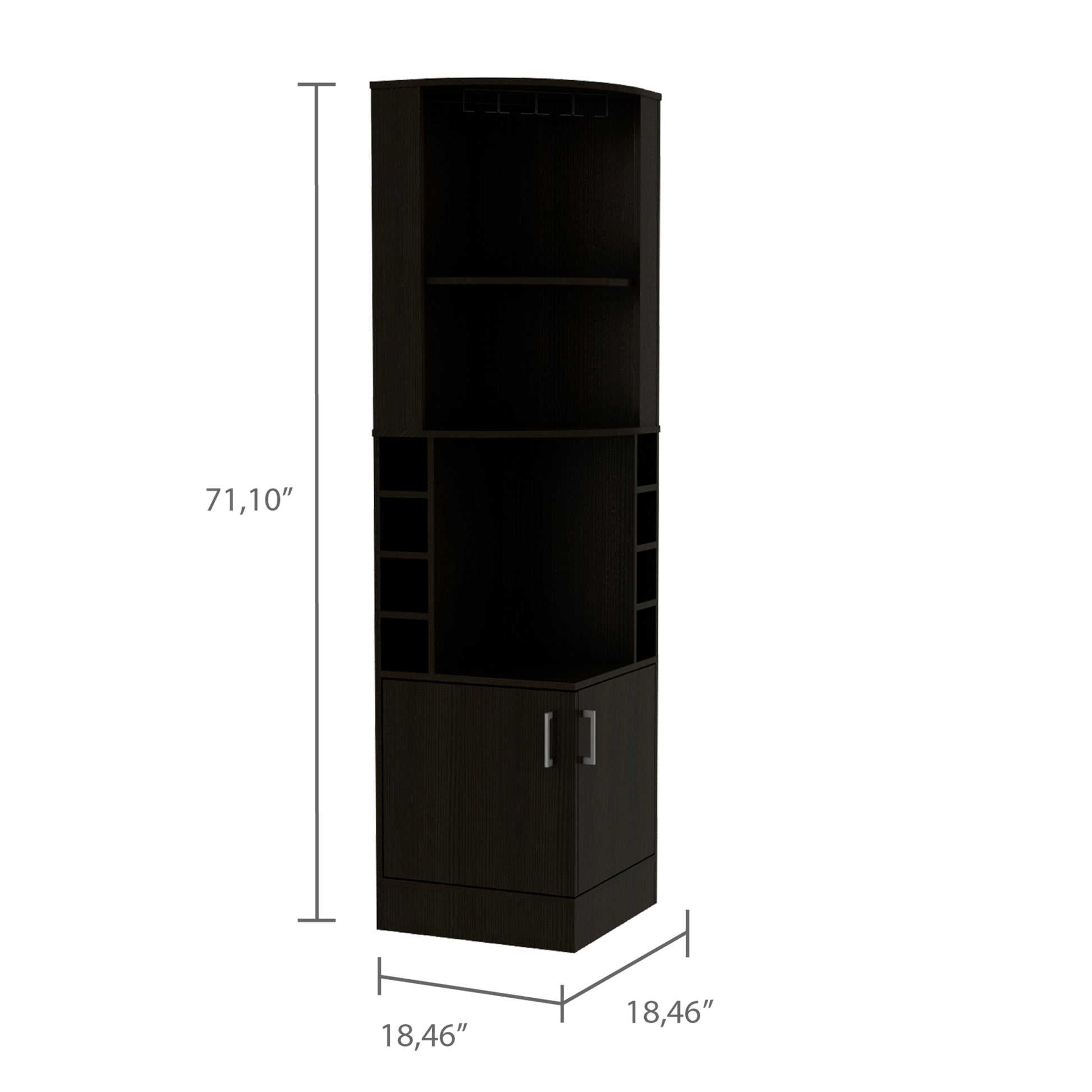 Syrah Corner Bar Cabinet Black Particle Board Particle Board