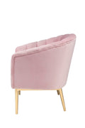 Blush Pink And Gold Tufted Accent Chair Pink Primary Living Space Wood Fabric