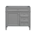 36'' Bathroom Vanity Without Top Sink, Modern Bathroom Storage Cabinet With 2 Drawers And A Tip Out Drawer, Solid Wood Frame Not Include Basin Sink Grey Bathroom Solid Wood Mdf