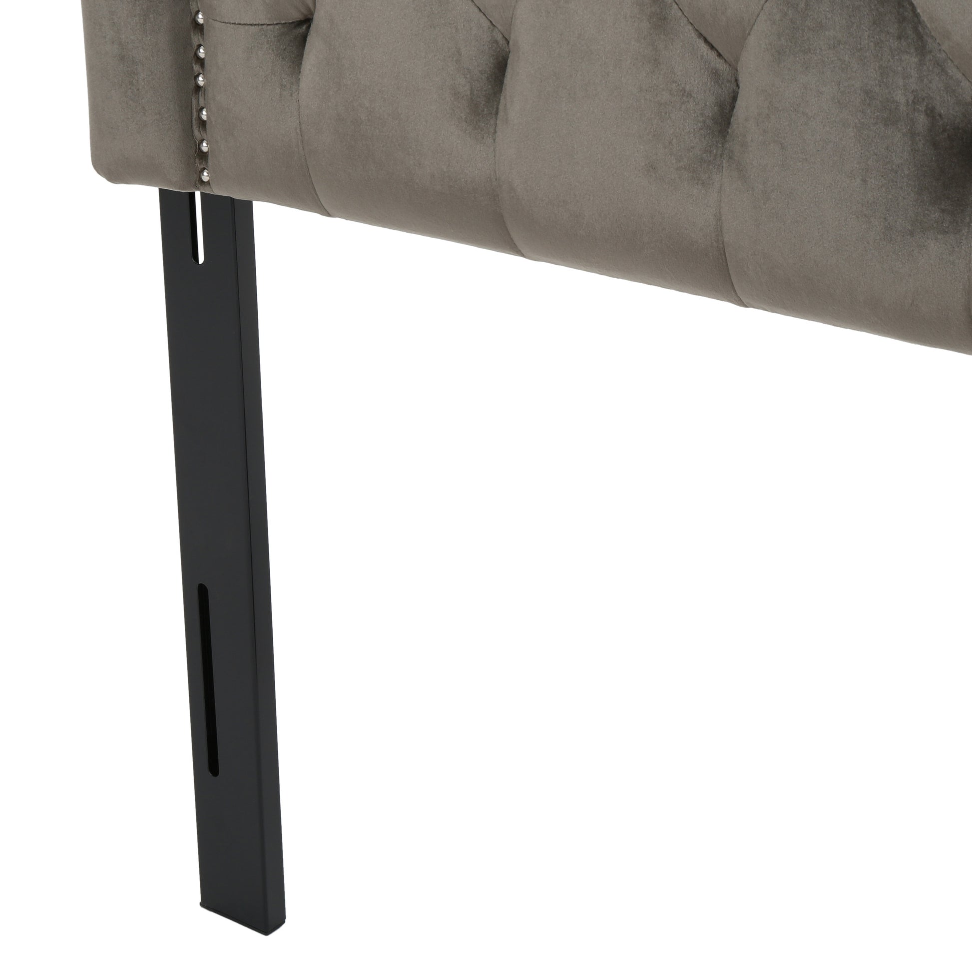 Queen&Full Sized Headboard Grey Velvet