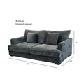 Ashton Grey Down Loveseat Grey Wood Chenille