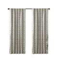 Jacquard Lined Total Blackout Rod Pocket Back Tab Curtain Panel Only 1 Pc Panel Multicolor Polyester