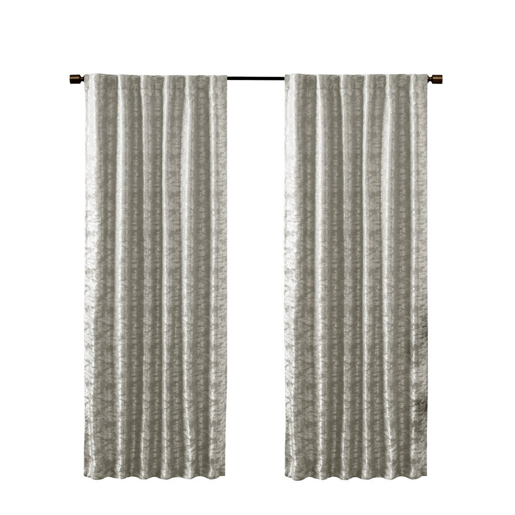 Jacquard Lined Total Blackout Rod Pocket Back Tab Curtain Panel Only 1 Pc Panel Multicolor Polyester