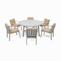 Outdoor Dinning Set 6 Person Outdoor Wooden Dinning yes-grey-weather resistant frame-water resistant