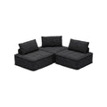 P41 3 Modular Modern Chenille Sofa Create Custom Comfort For Your Living Space Black Color Fx P41 3S Bk Black Chenille 3 Seat