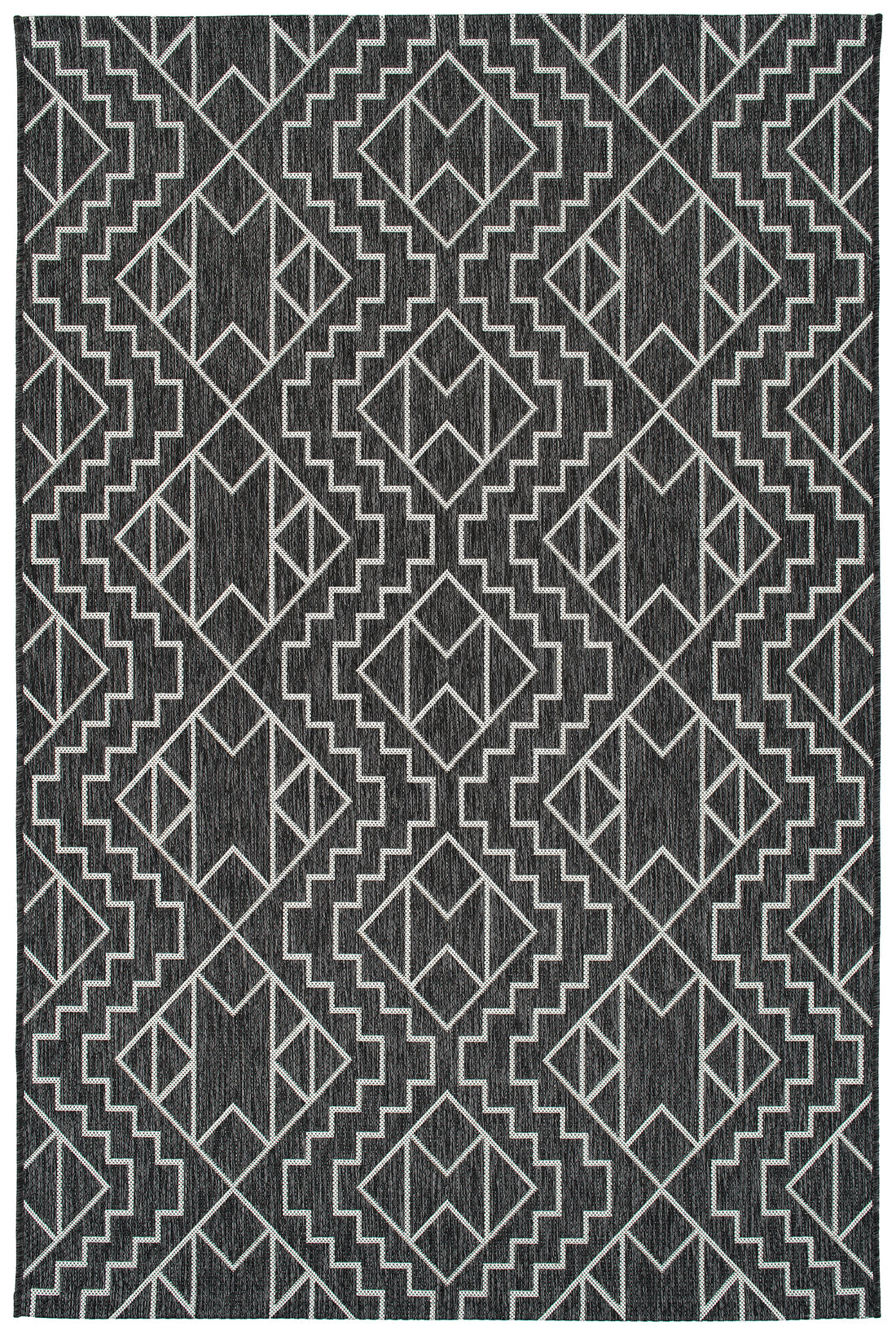 Modern, Geometric, Textured Cut Pile 2'7" X 4'11" Rectangle Area Rug Charcoal Polypropylene