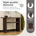 Elegant Minimalist Console Table With Rounded Edges And Sturdy Shelf Design For Entryway, Living Room Espresso Espresso Solid Wood Mdf