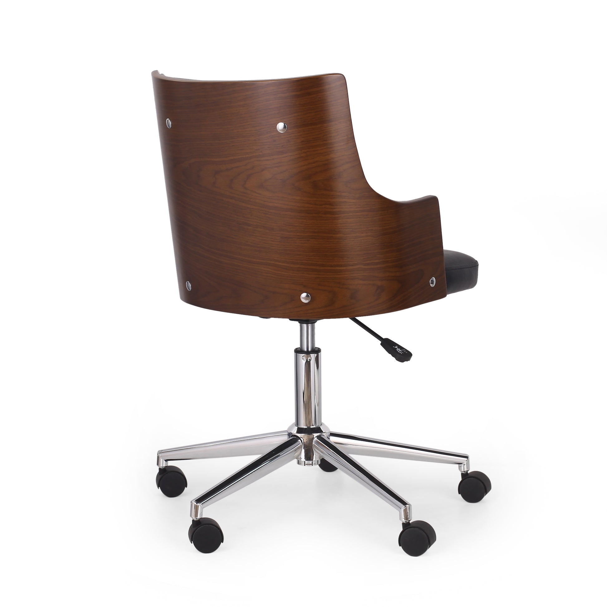 Office Chair Black Dark Walnut Pu