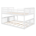 Full Over Full Bunk Bed With Ladder, White Old Sku :Lp000207Aak Full White Solid Wood