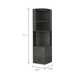 Seattle Bar Cabinet, Eight Bottle Cubbies, Two Large Open Shelves Freestanding 5 Or More Shelves Smoke Gray Primary Living Space Open Storage Space Contemporary Pine Melamine Melamine