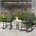 Outsunny Outdoor Wood Rocking Chairs Set Of 2, 350 Lbs. Porch Rockers With High Back For Garden, Patio, Balcony, Black Black Wood