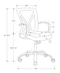 Office Chair, Adjustable Height, Swivel, Ergonomic, Armrests, Computer Desk, Work, Black Mesh, Chrome Metal, Contemporary, Modern Black Foam Polyester