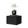 Elfrida Wall Mounted Nightstand, Sleek Single Drawer Design With Spacious Top Shelf Black 1 Drawer Floating Contemporary Melamine Engineered Wood