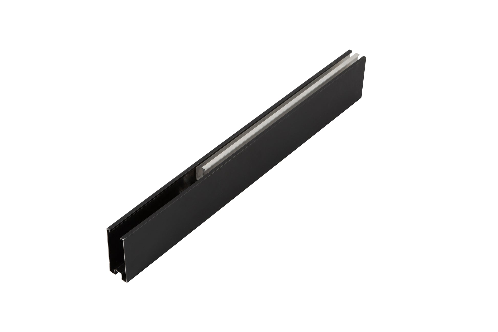 Top Rail Only, Stainless Steel Top Track With Buffer For Shower Door, 24D02P03 T60Mbx Matte Black Stainless Steel