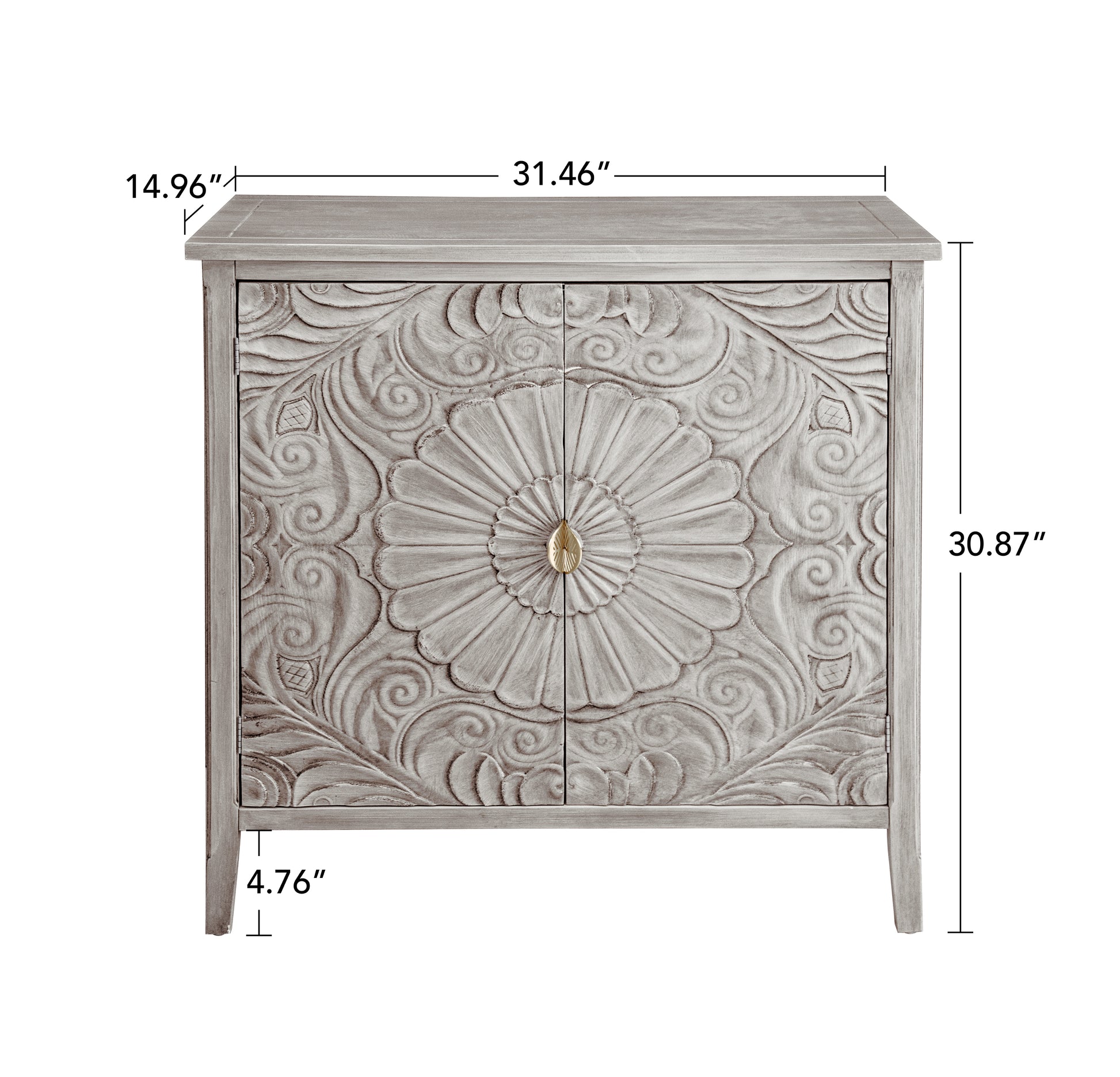 2 Door Cabinet, American Furniture, Suitable For Bedroom, Living Room, Study Light Grey Mdf