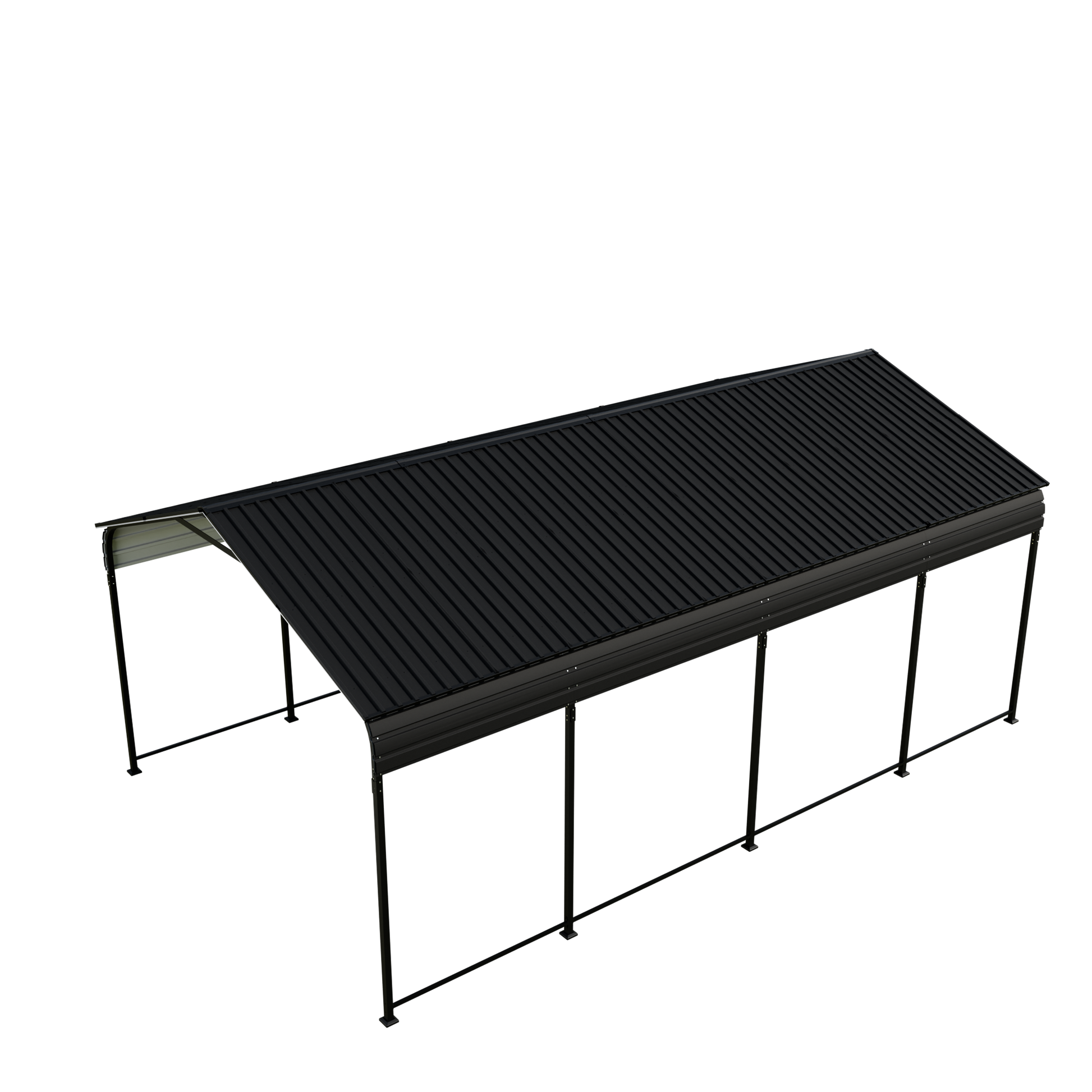 Carport 12X20 Ft Heavy Duty Carport Canopyupdated Frame Structure Galvanized Steel Roof And Enhanced Basemetal Carport Garage For Pickup, Boat, Car And Tractors, Dark Grey Dark Gray Metal