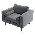 Amber Grey Velvet Lounge Chair Gray Solid Wood,Velvet