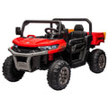 24V Ride On Truck 2 Seater Ride On Utv With 2X200W Motor Ride On Dump Truck With Dump Bed Shovel Ride On Car With Remote Control Electric Vehicle With Non Slip Tyre For Boys Girls Black Red Plastic