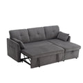 United We Win Furniture, Modular L Shaped Sofa, Modular Long Sofa With Reversible Chaise Lounge, Sofa Bed, Sleeper Sofa, Modular Sofa Combination With Storage Seats. Dark Grey Velvet 4 Seat