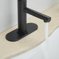 Modern Matte Black Single Handle Bathroom Faucet With Drain Matte Black Brass