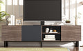 Modern Tv With 3 Cabinets& Open Shelves, Color Matching Media Console Table For Tvs Up To 80'', Entertainment Center With Drop Down Door For Living Room, Bedroom, Home Theatre Dark Brown Primary