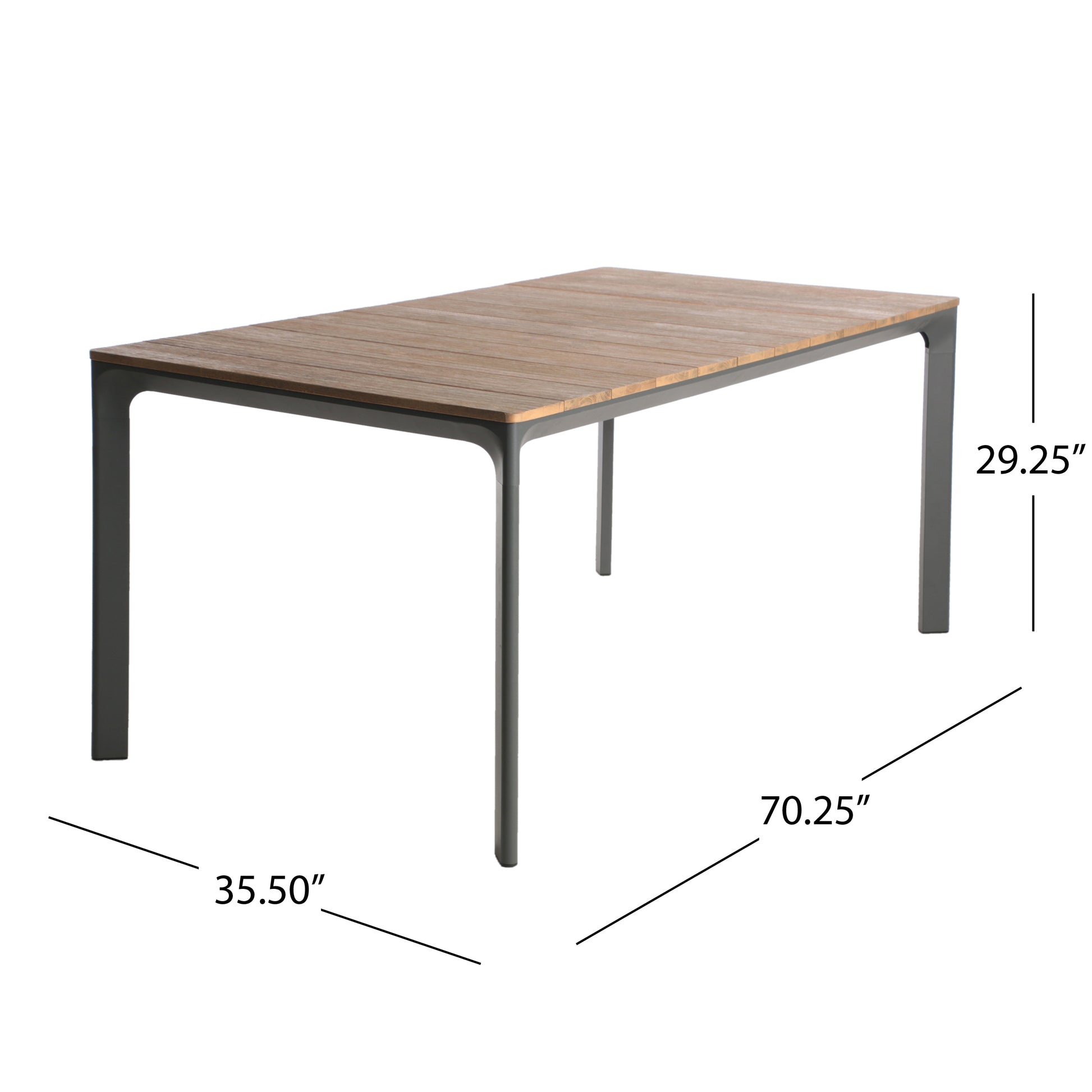 Westcott Dining Table With Wood Top Grey Wood