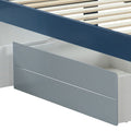 Grey And Navy Twin Bed With 2 Open Compartments Grey Blue Wood