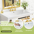 30'' Bathroom Vanity With Resin Sink Combo, Free Standing Single Vanity Set With 5 Drawers, Solid Wood Frame Bathroom Storage Cabinet, White 4 White 1 Bathroom Freestanding Modern Solid Wood Mdf Resin Painted