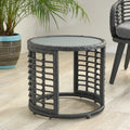 Tatiana Side Table Grey Rattan